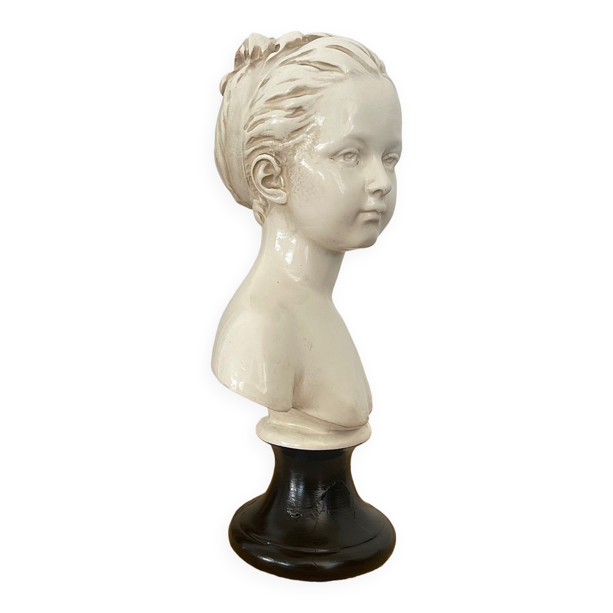 Glazed terracotta bust