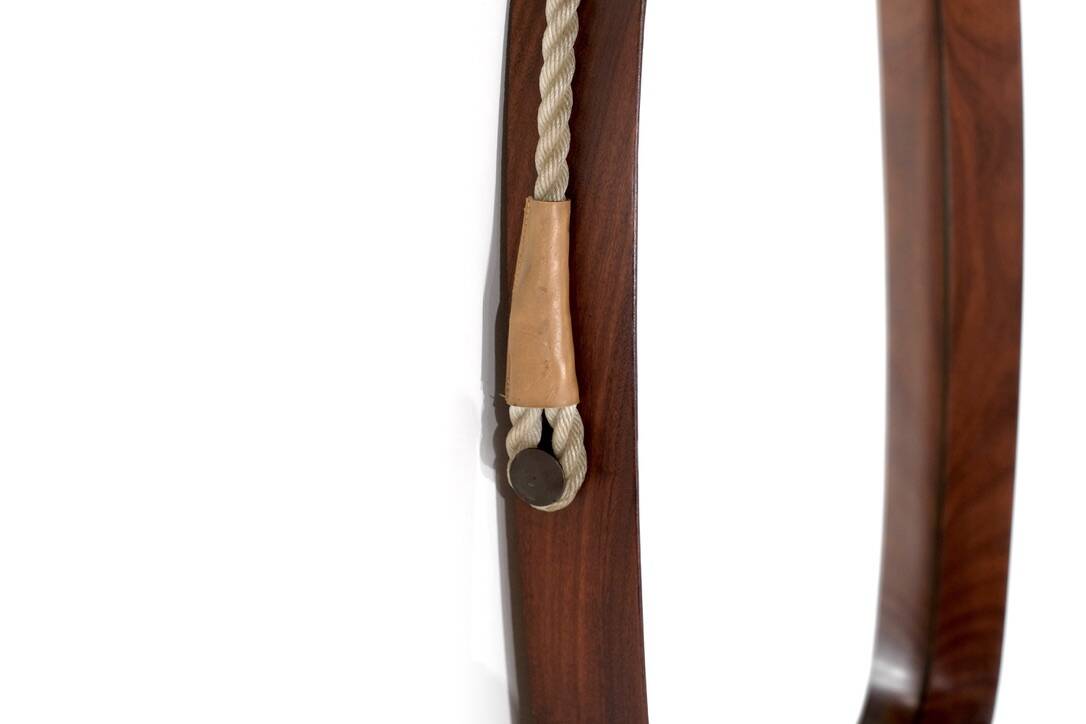 Vintage rectangular wooden mirror, Italy, 1960s.