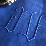 Antique linen and cotton sheet dyed Patmos blue