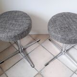 Pair of swivel stools 70s central foot