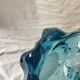 Cendrier vintage en verre soufflé bleu