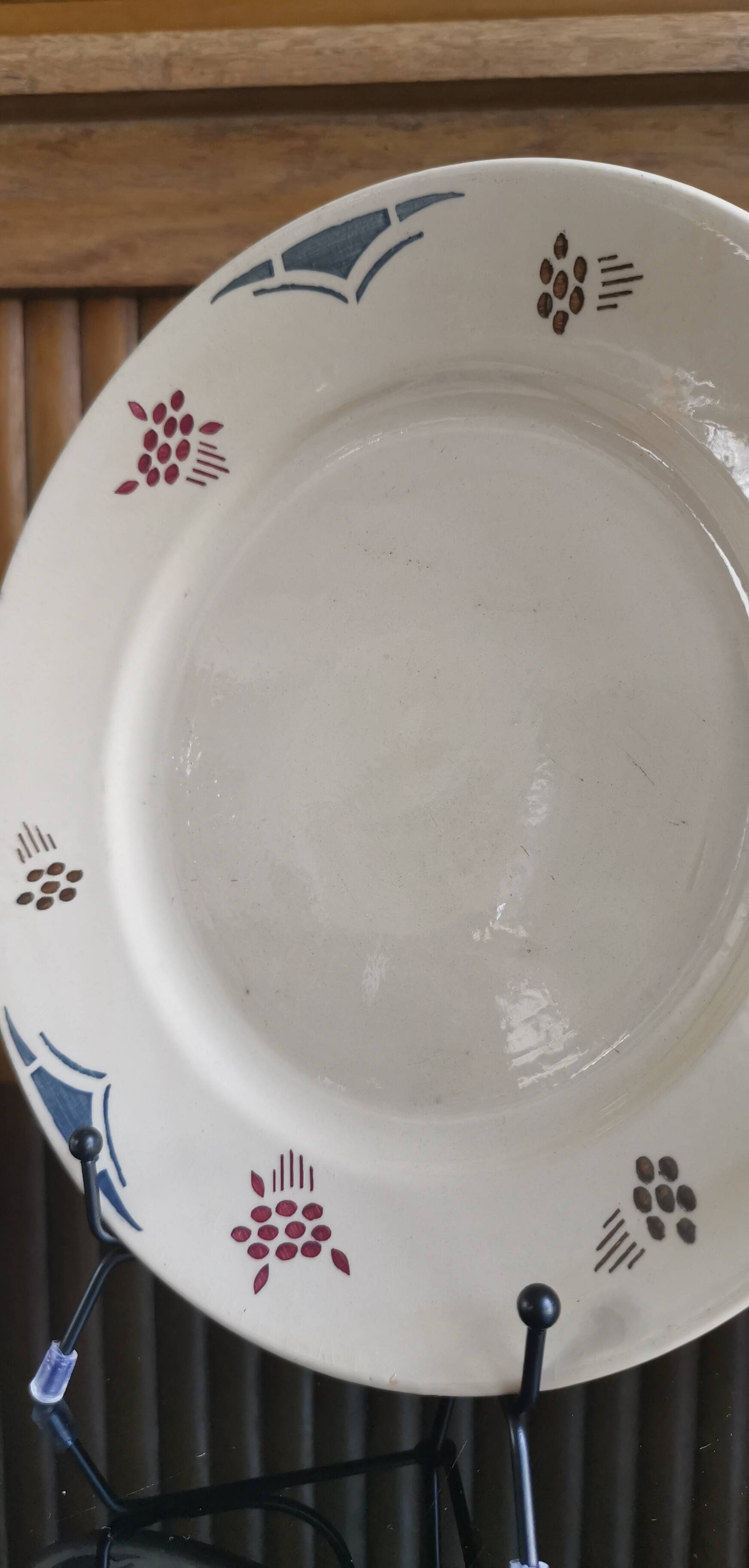 4 old mismatched plates Gien, St Amand, K&G Lunéville