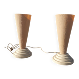 Set 2 postmodern 50 cm stepped sand and fiberglass lamp
