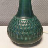 Lampe de table en céramique verte/bleue, danoise des années 1970.