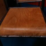 Lot of 6 school chairs wood metal 70s