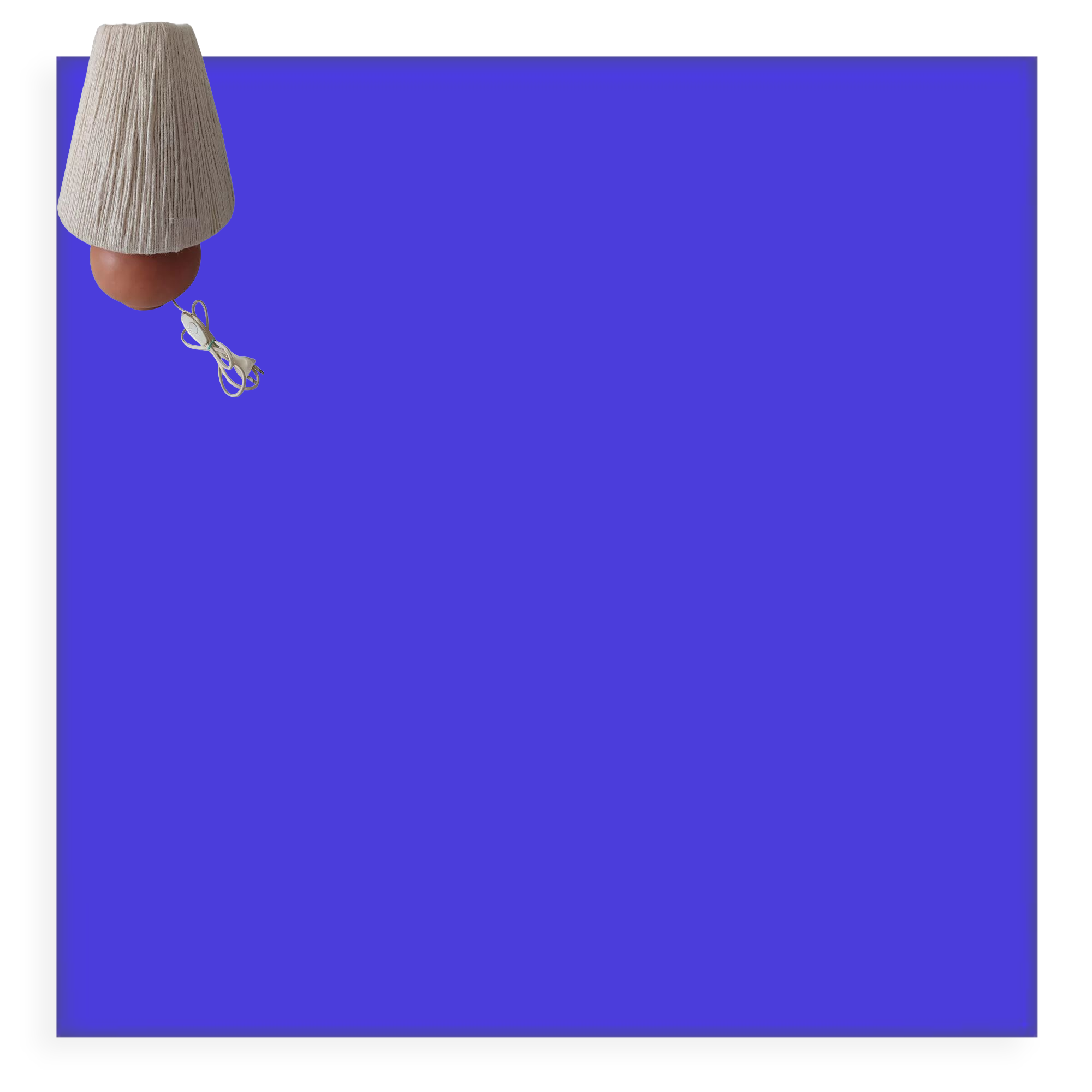 Terracotta lamp lampshade white jute