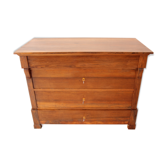 Commode Louis Philippe en noyer massif