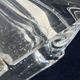 Vintage daum france 1960 crystal lamp base with pleated shade