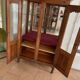 Display cabinet in walnut, glass & mirror, Louis XV style