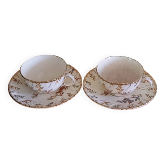 Set of two Sarreguemines tea cups