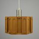 Hexagonal Architectural Pine Pendant Lamp, Sweden, 1970s
