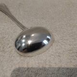 Silver-plated sauce spoon by Christofle silversmiths, Louis XVI ribbons