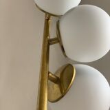 Italian mid century floor lamp brass & opal glass 1950