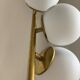 Italian mid century floor lamp brass & opal glass 1950