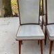 8 chaises scandinaves style italien 1950 bois et cuir blanc
