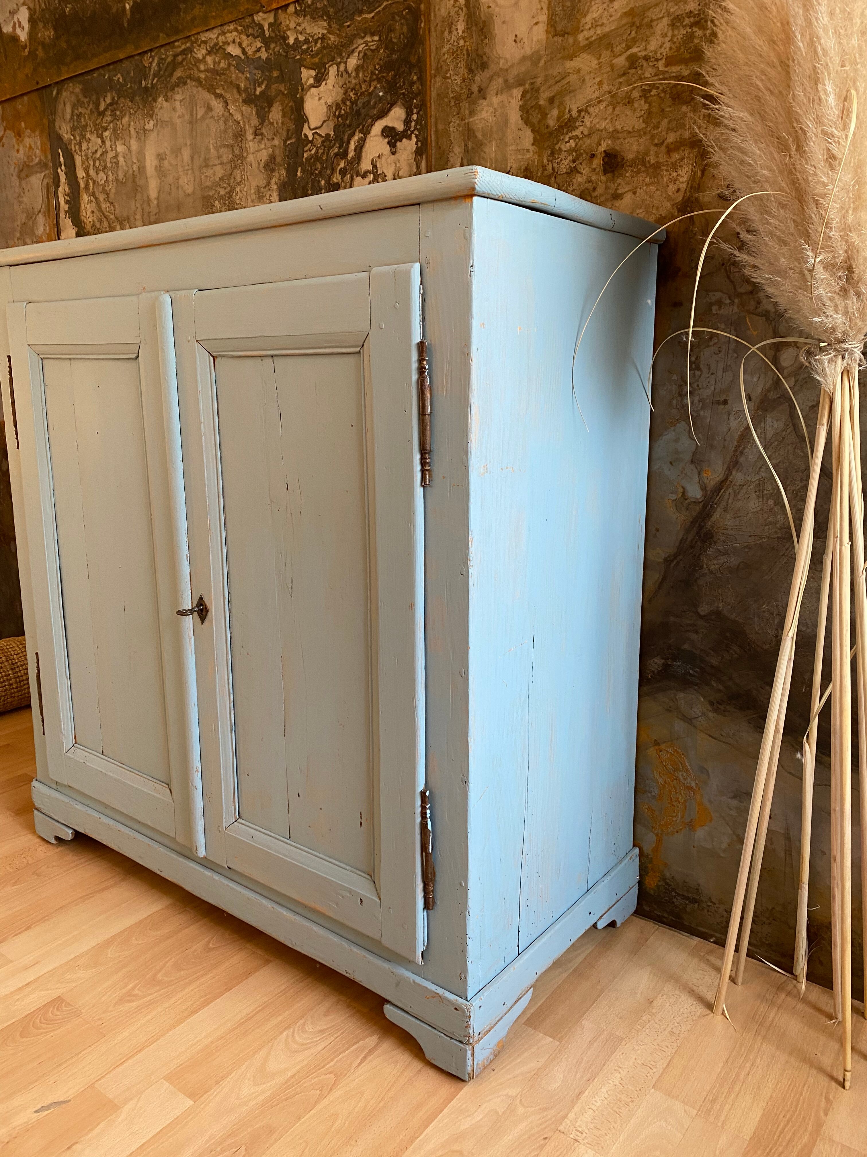 Antique buffet in its pretty bluish patina