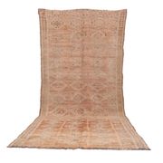 Peach Vintage Moroccan Rug 164 x 376 cm - Berber Wool Rug - Handmade Rug