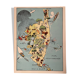 Old illustrated map of Corsica - JP Pinchon