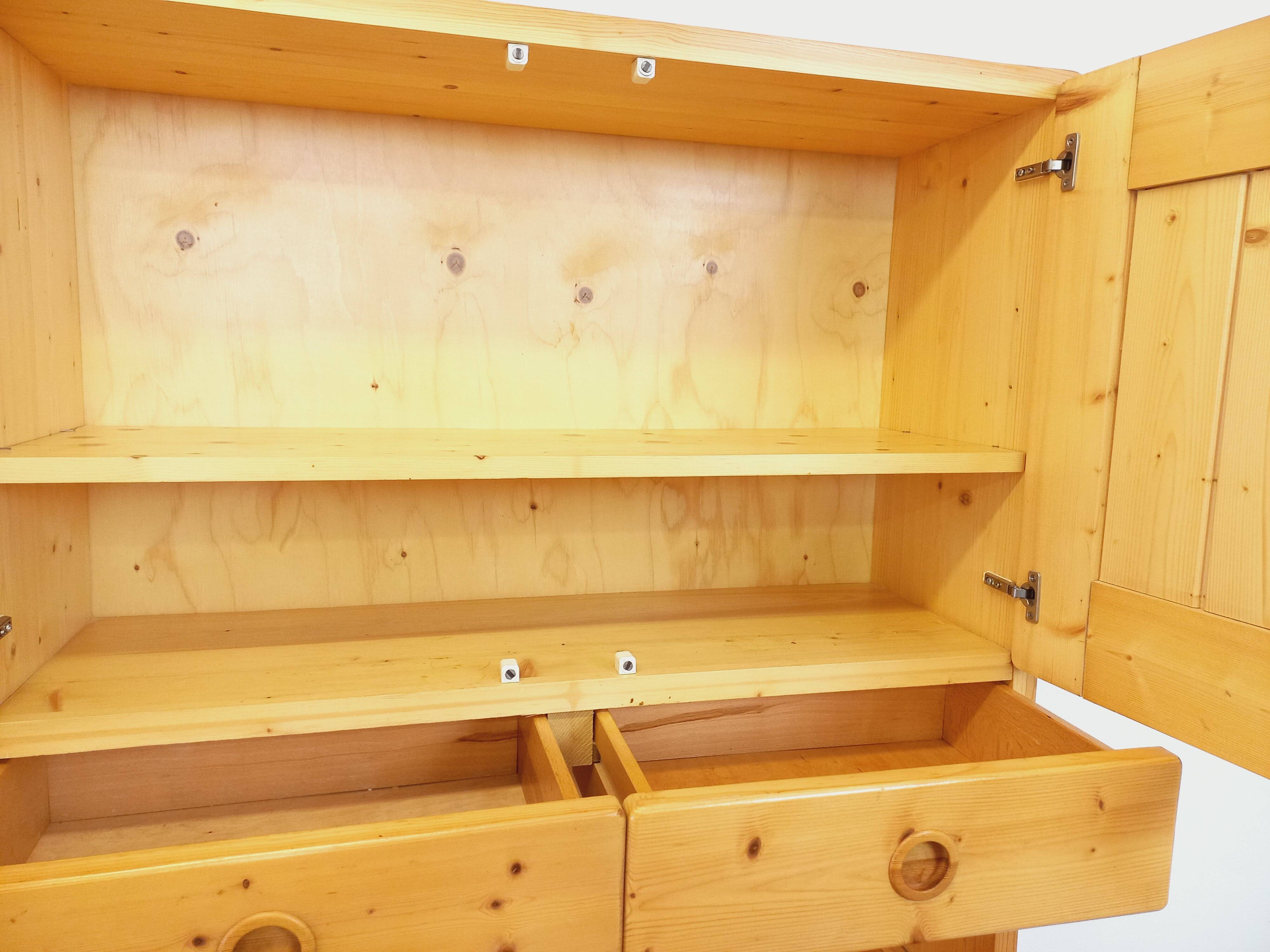 Charlotte Perriand Les Arcs vintage pine storage unit from the 60s 70s