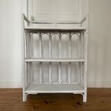 Bookcase vintage rattan standing shelf