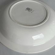 Large round salad bowl, antique blue St-Amandinoise ironstone plate.