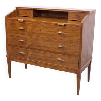Mid Century Danish Teak Bureau by Riis Antonsen for Borge Hansen