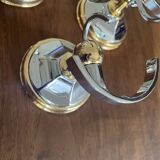 Chrome and gold metal coat rack