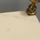 Pair of Brass and White Lacquered Nightstands with Marble Tops, Italy