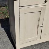 Small Parisian sideboard with one drawer and two doors, white lacquered