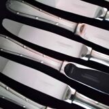 Box of 12 single-piece Comargent steel table knives