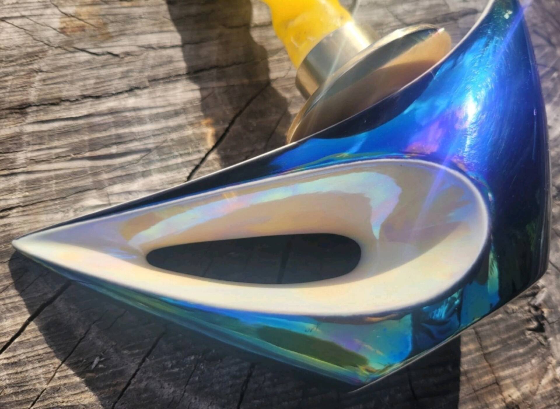 Ashtray and its pestle 6112 & candlestick 6146 Iridescent ceramic VERCERAM