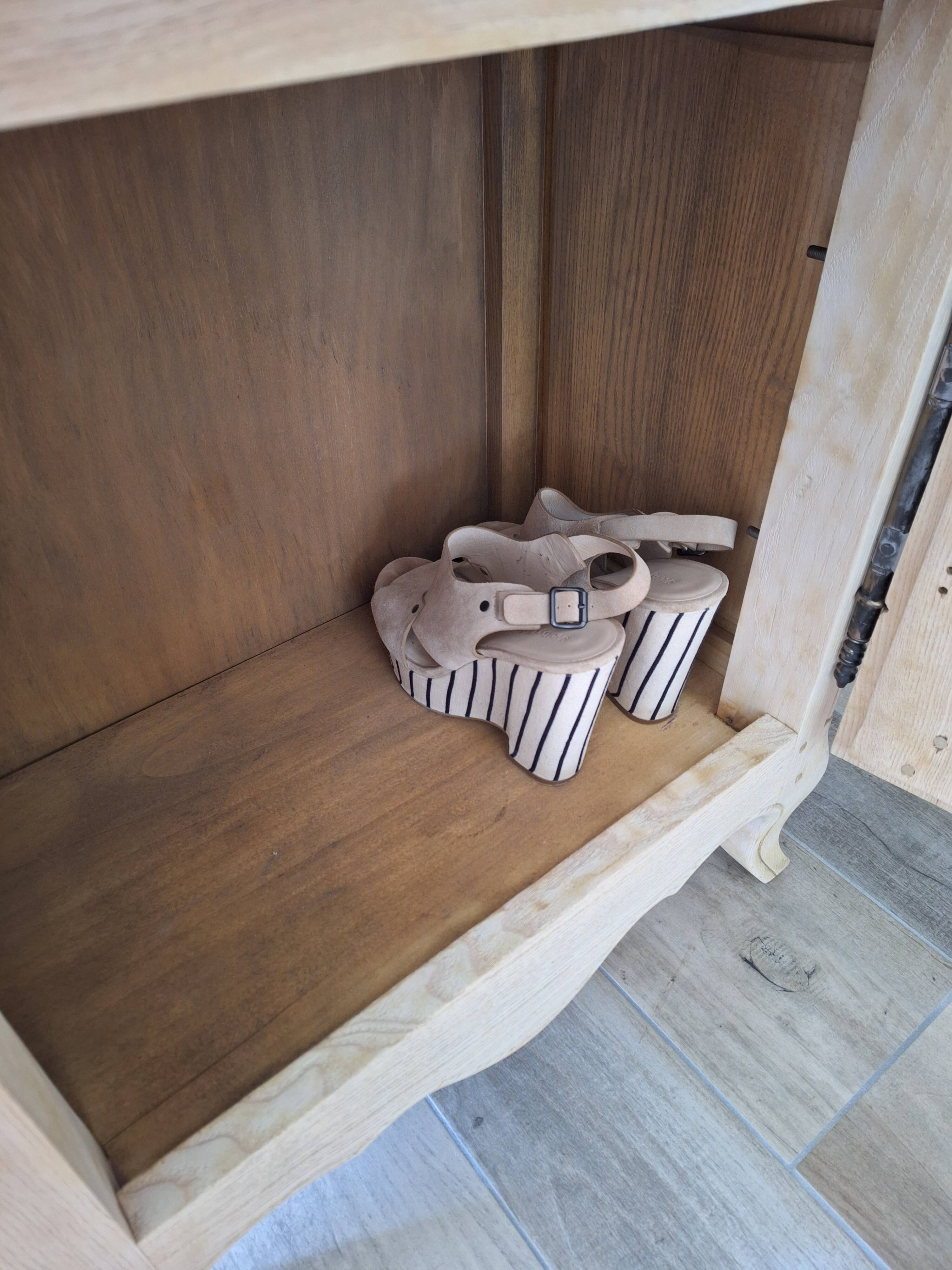 Restored antique oak entrance wardrobe