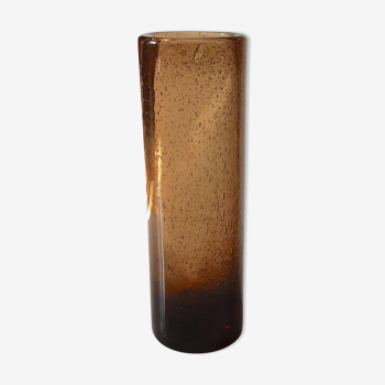 Vase vintage bullé de la verrerie de Bendor