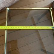 Authentic Hollywood Regency Side Table — Patinated Brass and Glass