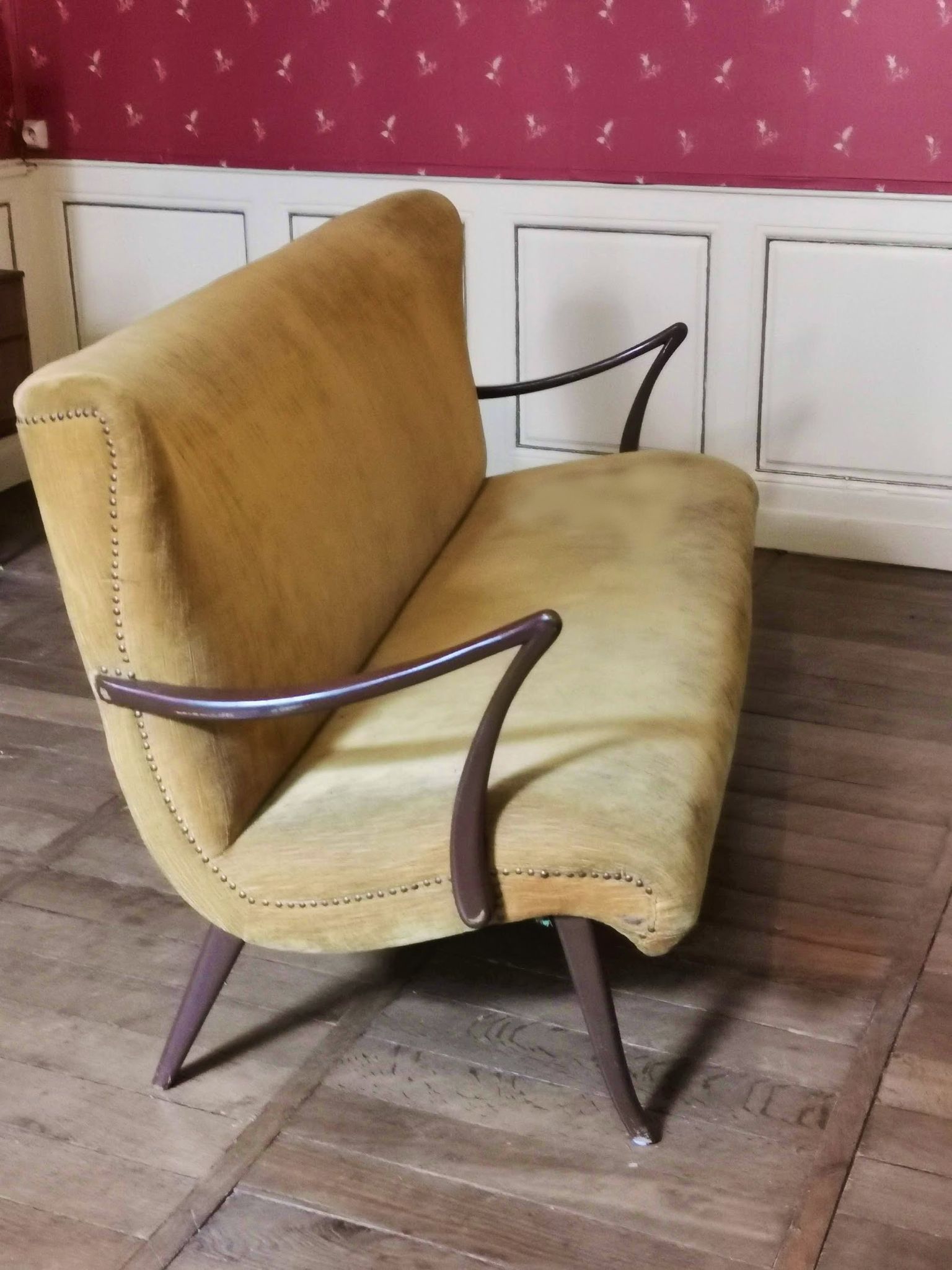 Canapé wing scandinave années 50 60