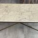 Table basse marbre blanc gris structure en métal laiton doré vintage 60s