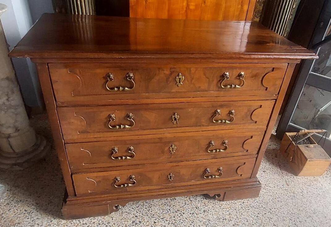 17th-century walnut antique chest of drawers