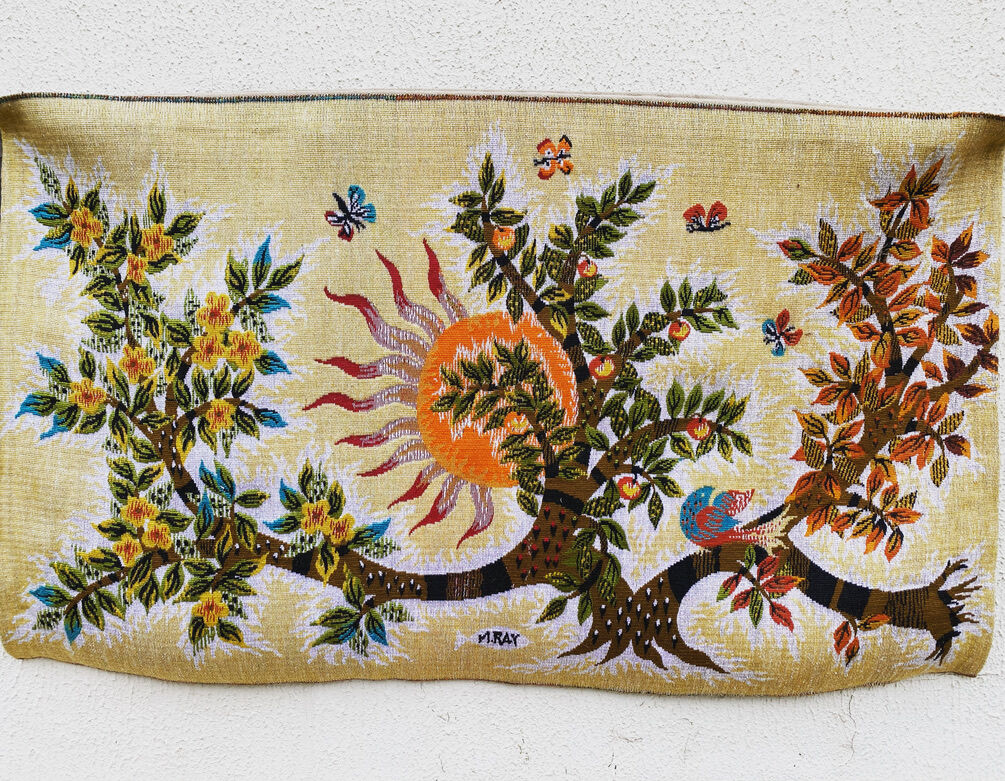 Aubusson Artisanal Tapestry signed M.Ray atelier Robert Four 1970