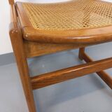 Vintage sleigh chair in beech wood and cane from the 70s and 80s