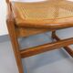 Chaise traîneau vintage en bois de hêtre et cannage des années 70 80