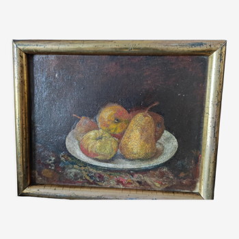 Ancien tableau, nature morte aux fruits