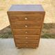 Art Deco chest of drawers with 6 oak drawers, claw feet, 1930s/40s.