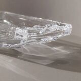 Large Vintage Clear Crystal Glass Ashtray by Sevres France - Structured Glass, 1970s French Table Decor