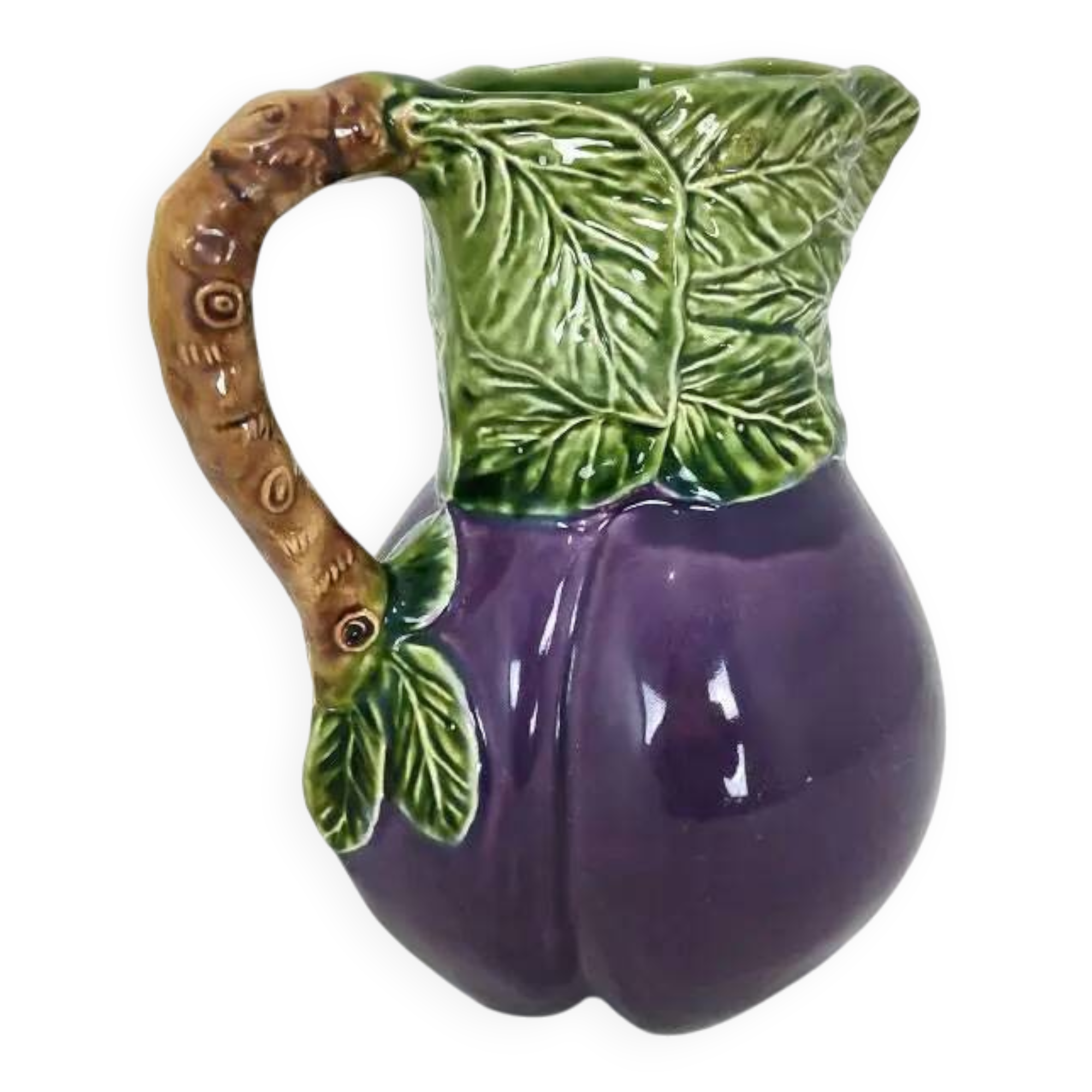 Eggplant Barbotine Pitcher
