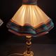 Pair of vintage bedside lamps with brass petticoat shades, 20th century