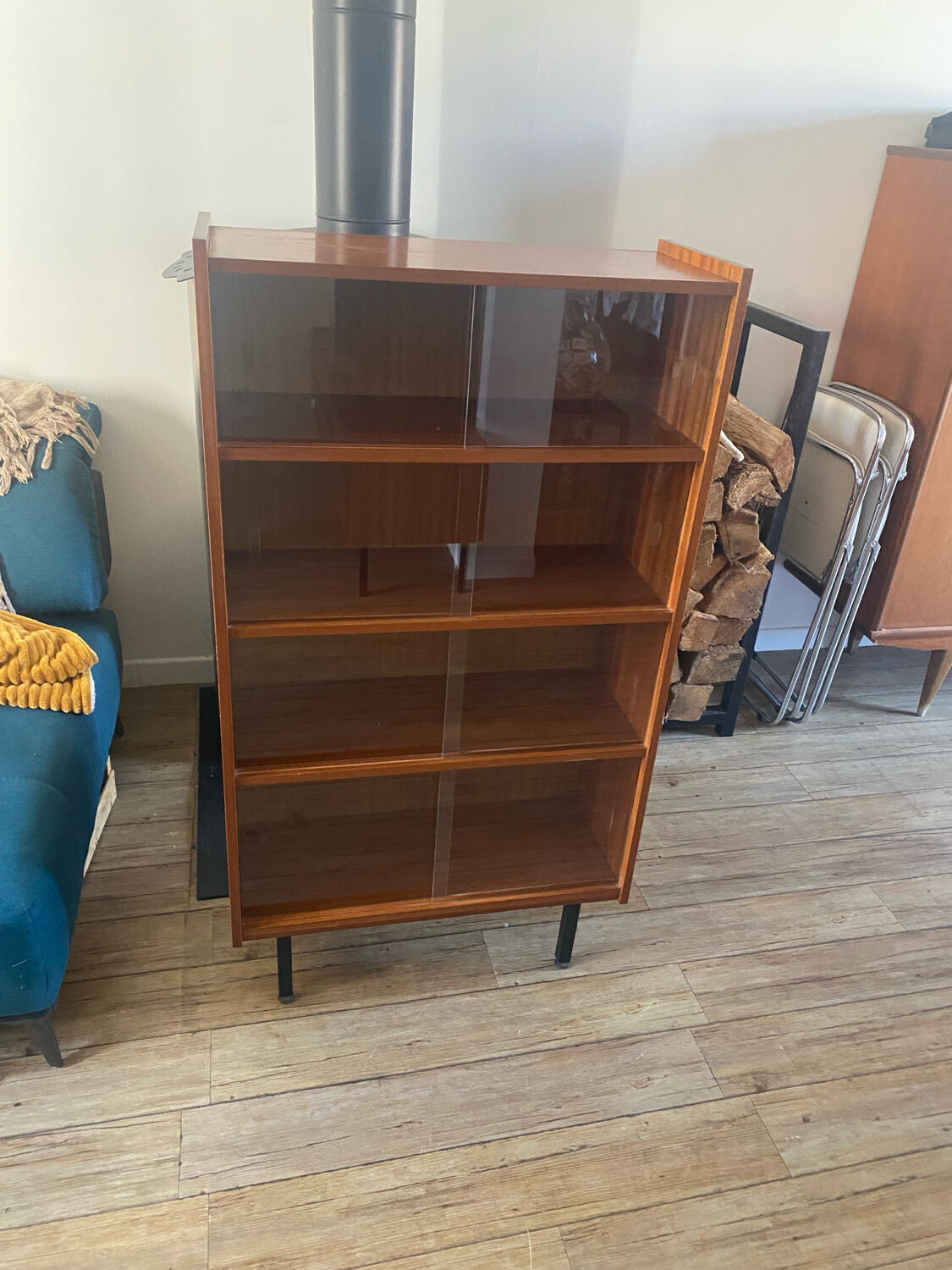 Vintage glass library from the 1960s.