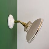 Vintage wall lamp with white and gold granite glass shade