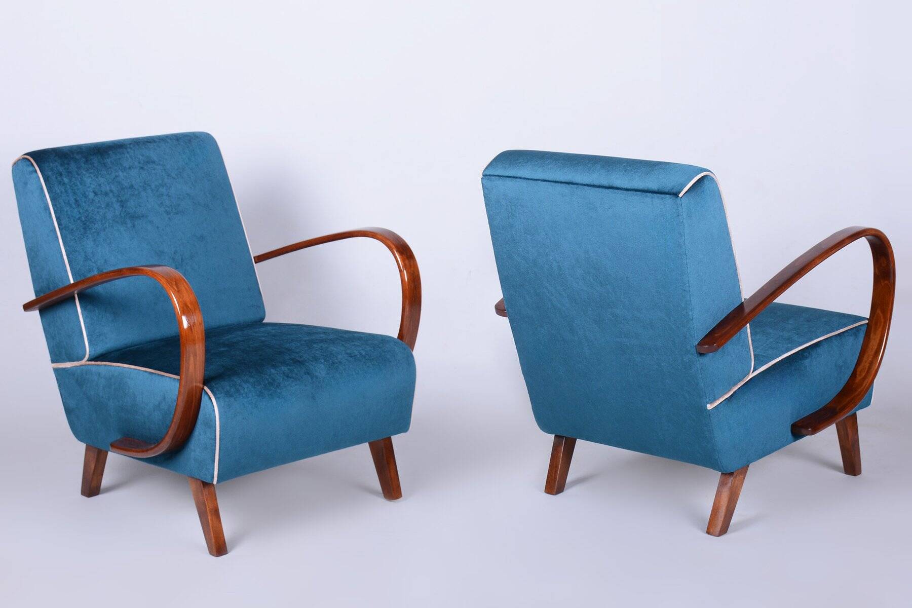 Art Deco Armchairs attributed to J. Halabala for Up Závody, Czech, 1940s, Set of 2