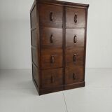 Armoire à archives double en chêne massif – Pays-Bas, 1920–1940