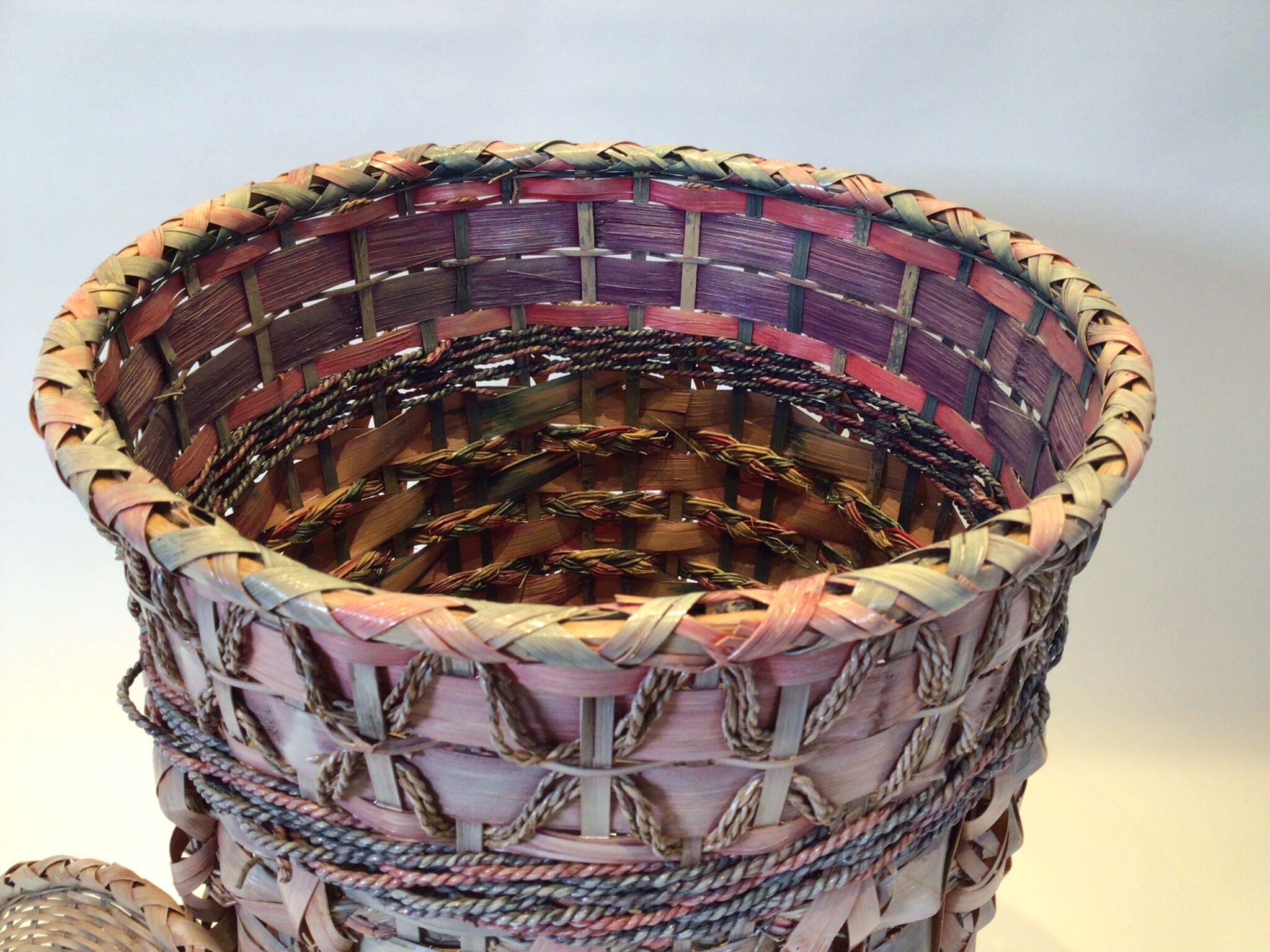 Colorful rattan basket
